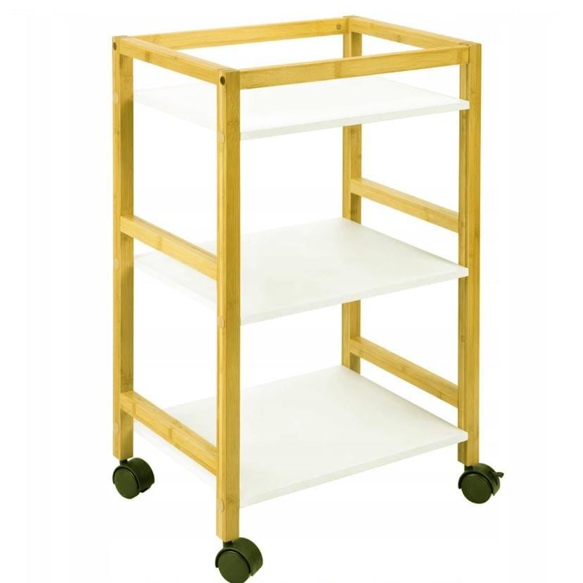 Этажерка для ванной из дерева на колесиках Шарама Карри/Зефир (АБТ-00930320)