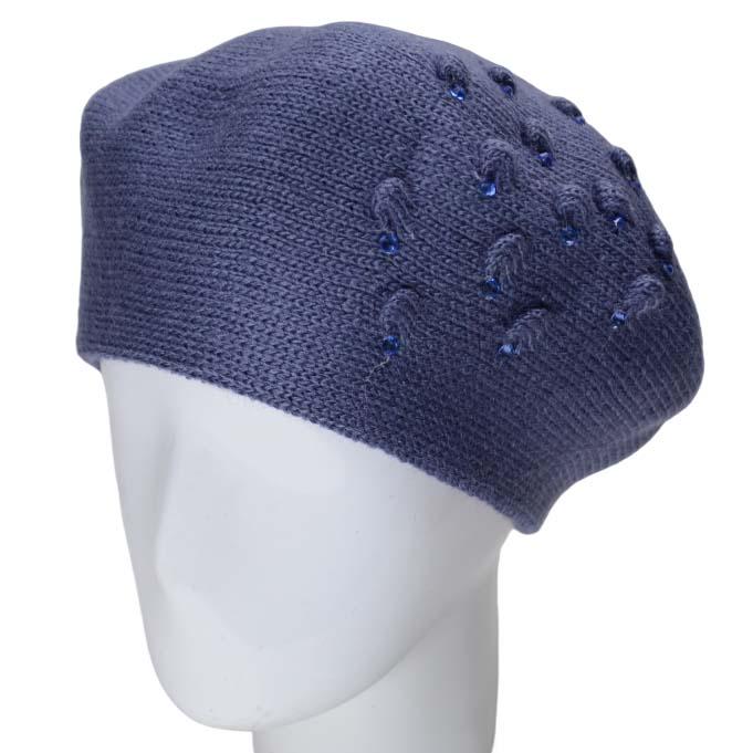 Берет женский Lirus Капри двойной шерстяной Джинсовый (118903)