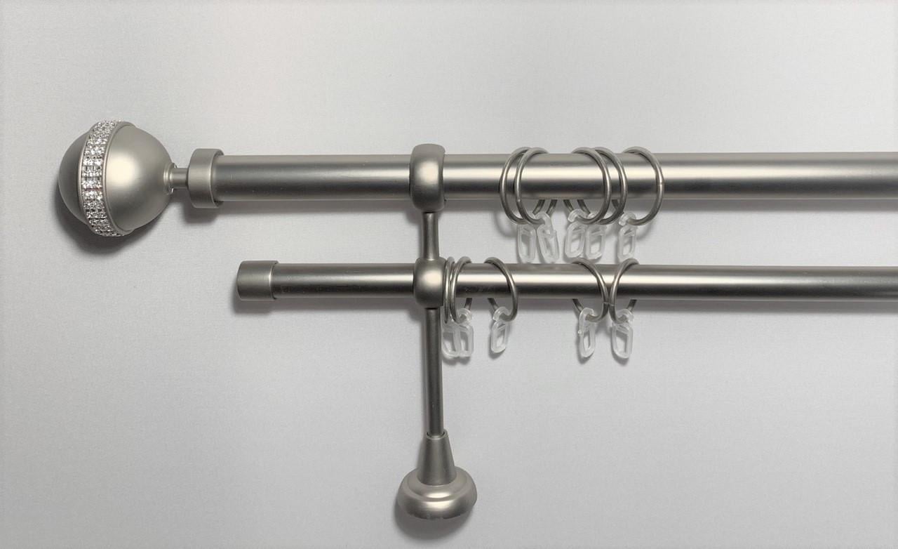 Карниз для штор Orvit Авея двохрядний 25/19 мм 240 см Сатин (000-5707)