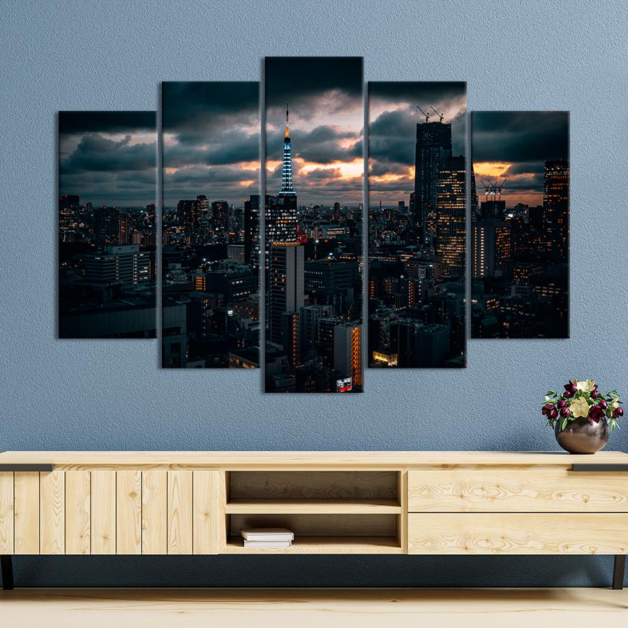 Картина город Эстетика вечера в мегаполисе 112x68 см (A846-5)
