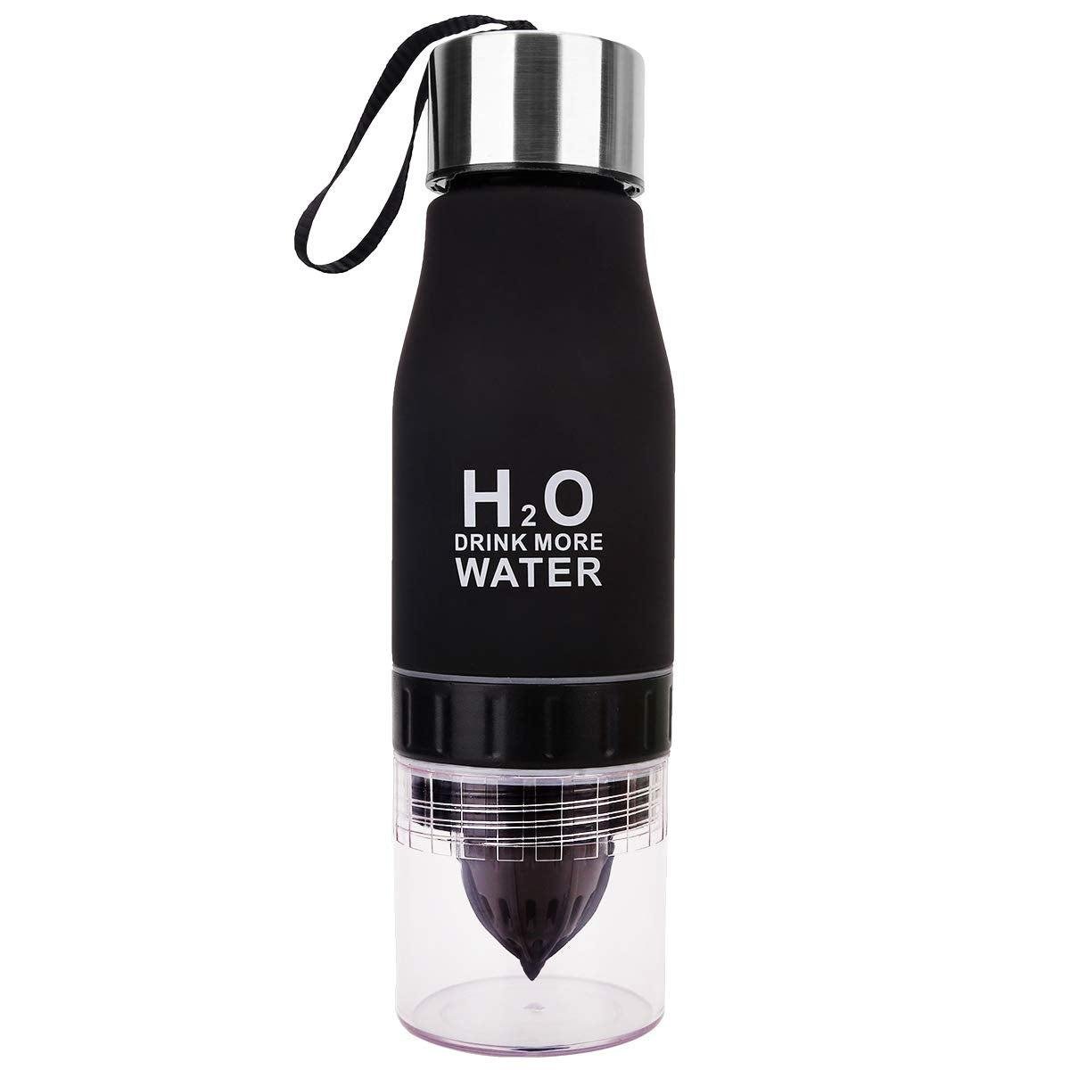 Спортивна бутилка для води H2O Drink More Water 650 мл Черный (1010077-Black)