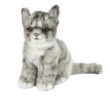 М'яка іграшка Hansa Кошеня жакардове що сидить 19х26 см Сірий