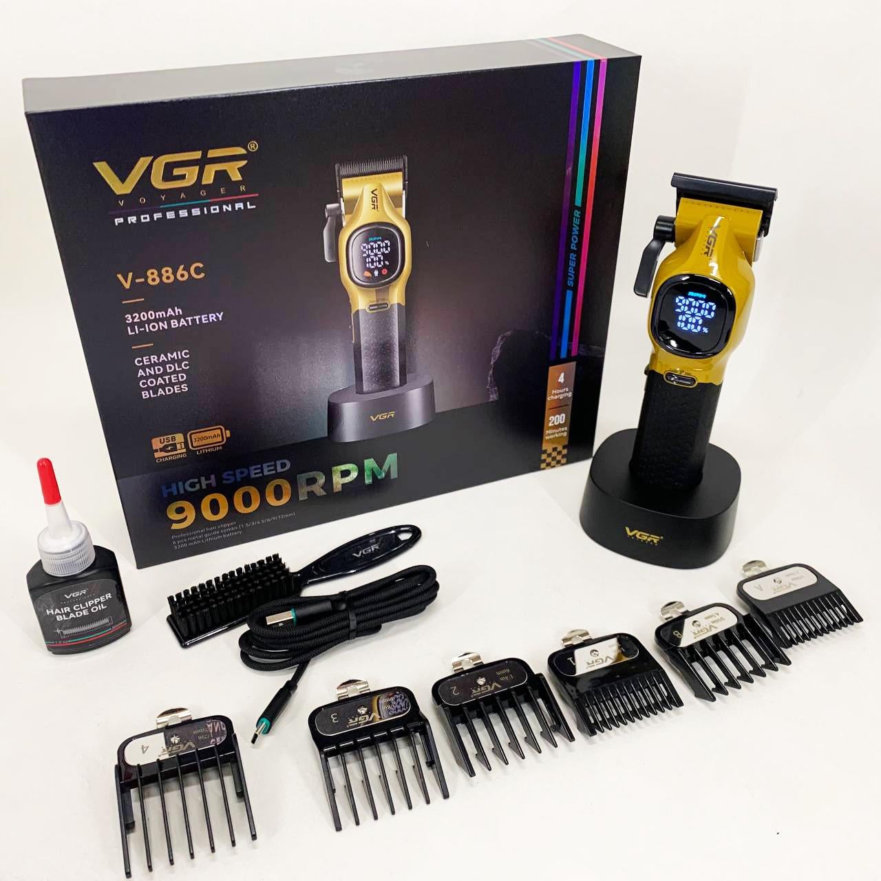Машинка для стрижки акумуляторна VGR V-886C GOLD (13355328)
