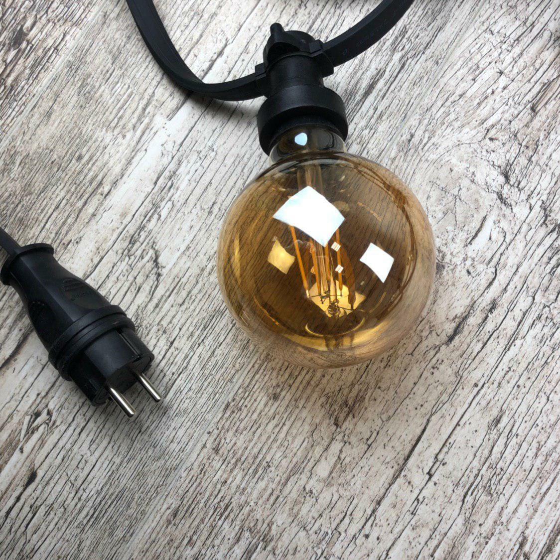 Ретро гірлянда вулична Alphatrade Premium Belt light IP65 11 м 30 патронов (120083) - фото 3