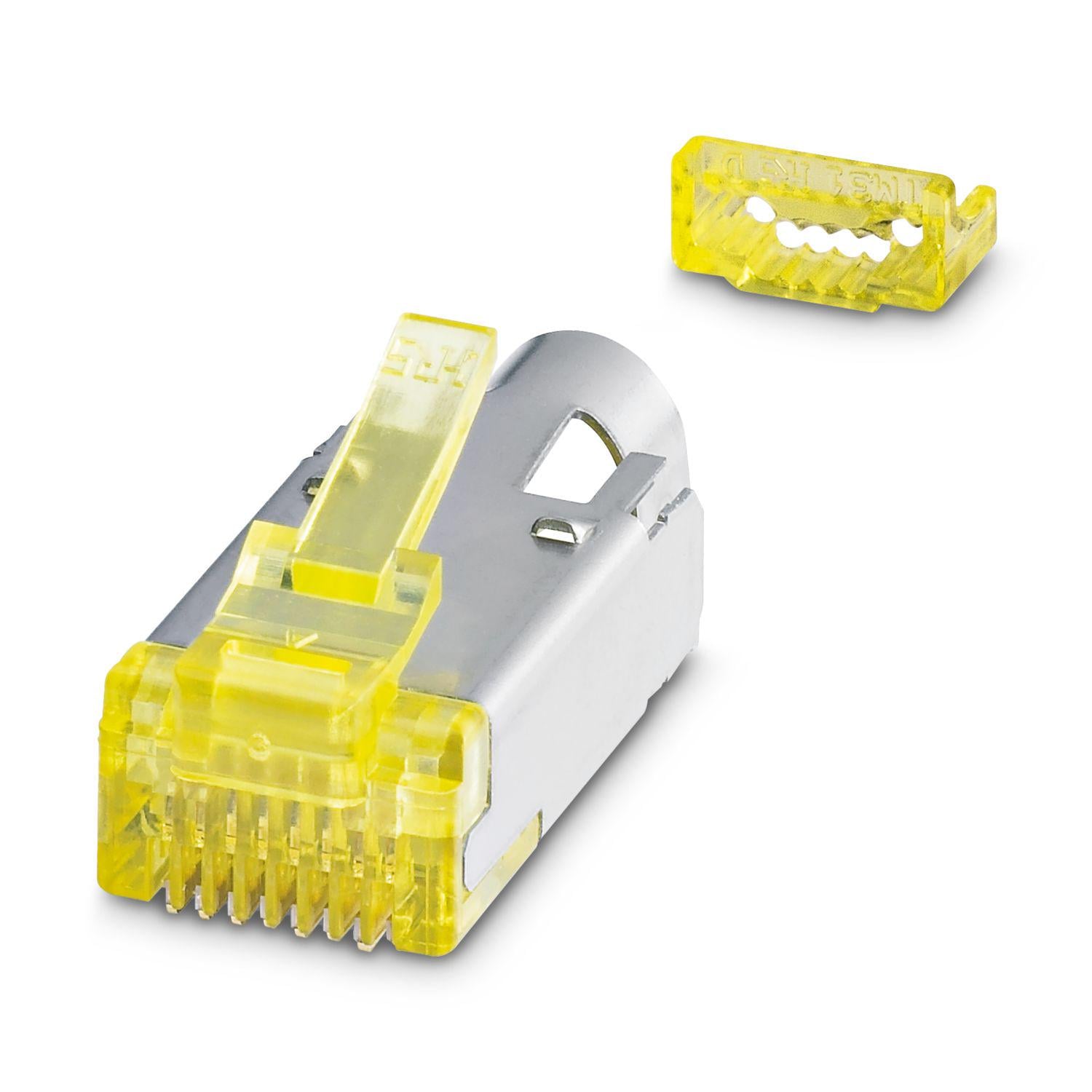 Вставка штирова Phoenix Contact VS-08-RJ45-10G/C RJ45 8P8C IP20 CAT6A 10 Гбіт/с Жовтий (1418853)