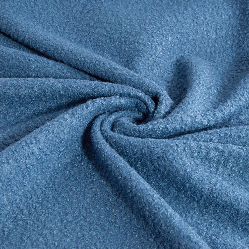 Ткань пальтовая Букле Темный деним (19186)