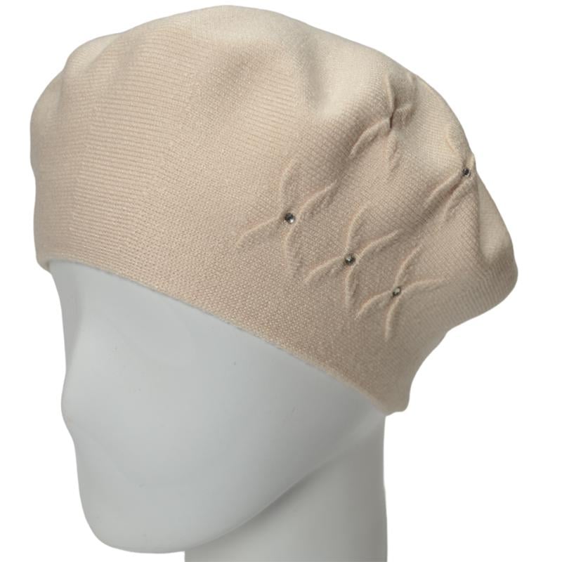 Берет женский из вискозной пряжи Novita Бинго L р. 57-58 Ваниль