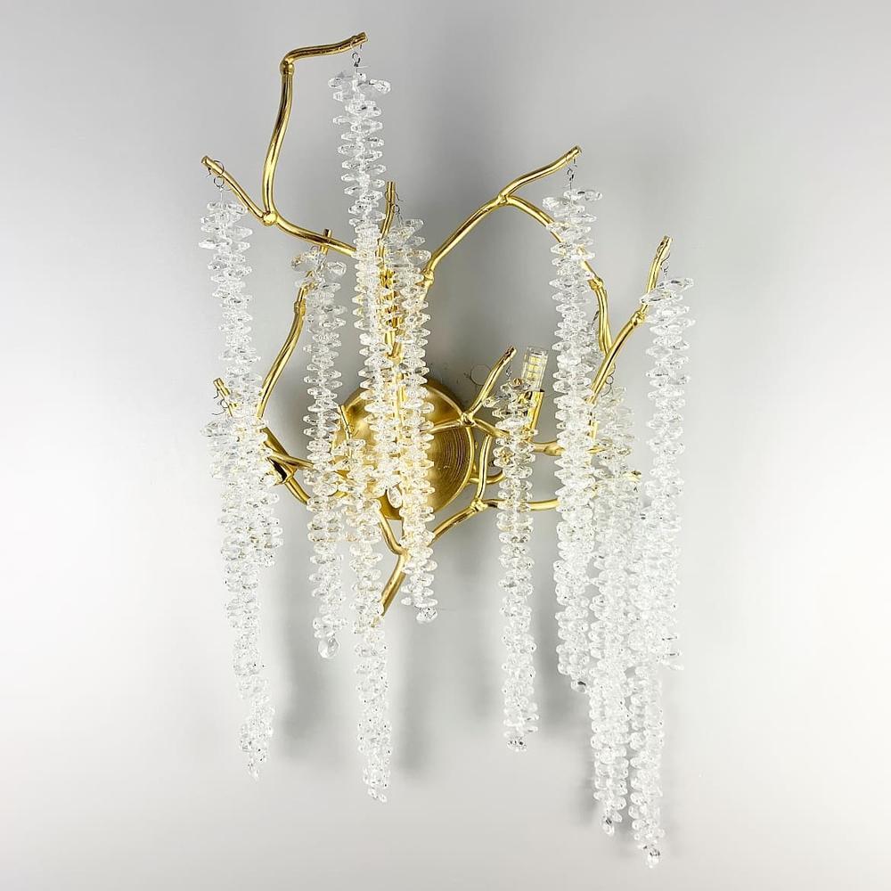 Светильник настенный хрустальный Lighthouse LNF-17434/3 цоколь G9 Золотой