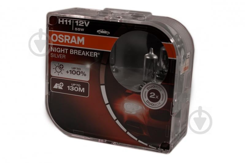 Автолампа OSRAM 64211NBS Night Breaker Silver +100 H11 55W 12V PX29t 10X2 HardDuopet