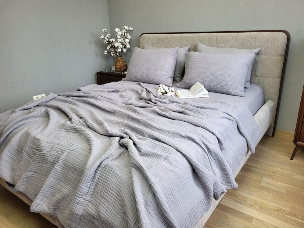 Покрывало детское муслин 110x140 см Smoke Grey (10011) - фото 4 Покрывало детское муслин 110x140 см Smoke Grey (10011) - фото 4