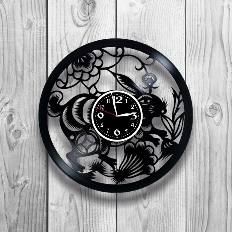 Часы настенные Заяц 0280 из виниловой пластинки