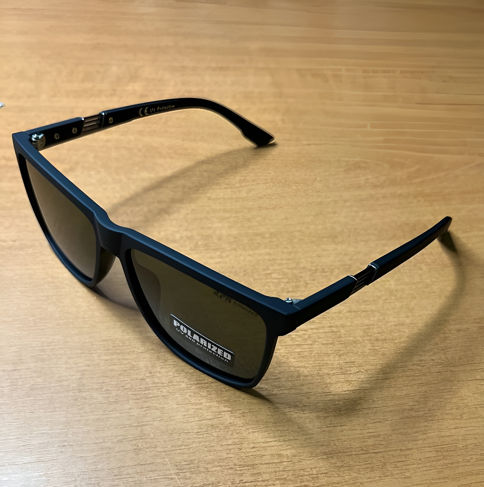 Сонцезахисні окуляри чоловічі Polaroid UV400 поляризаційні квадратні Чорний/G15 Зелений (ccdb0164) - фото 3