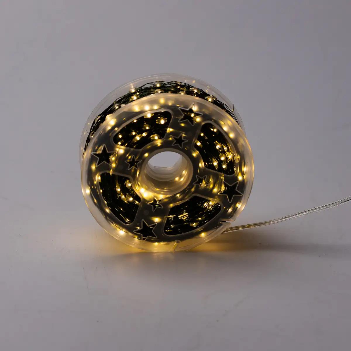 Гирлянда новогодняя 1000L100MGY Роса с пультом 100 м 1000 LED Теплый белый (30123410)