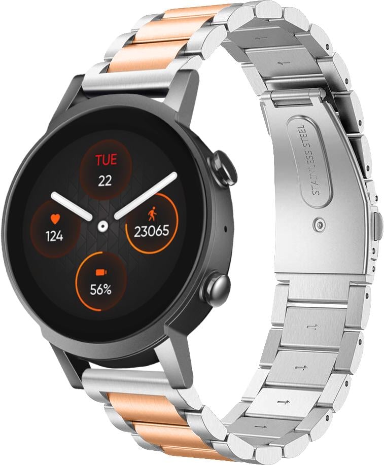 Металевий ремінець Shain Line для Mobvoi TicWatch E3 Silver Rose (28130-68)