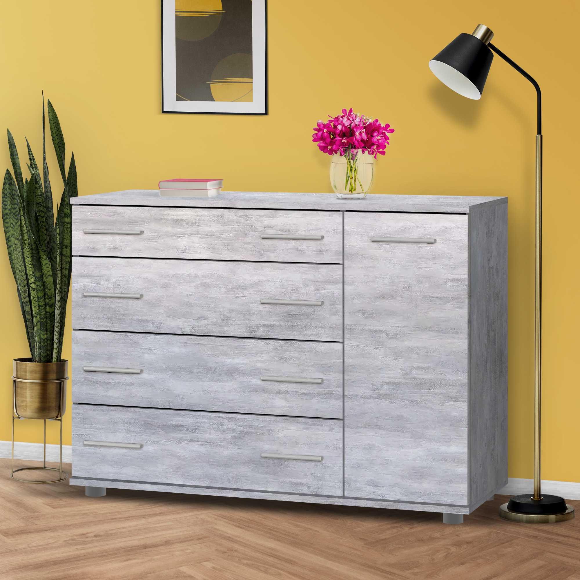 Комод для речей із шухлядами і дверима Бетон (О-3а) - фото 2 Комод для речей із шухлядами і дверима Бетон (О-3а) - фото 2