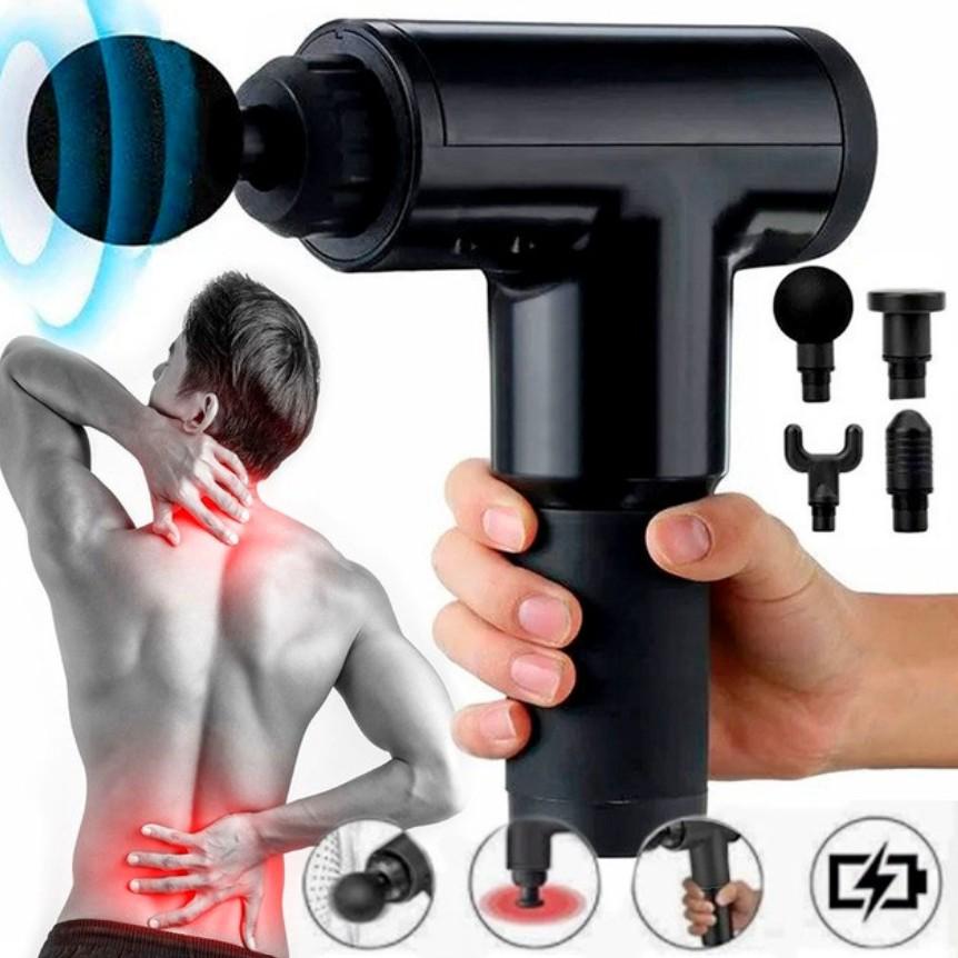 Электромассажер ударный аккумуляторный перкуссионный Fascial Gun 320 Черный (156-2) - фото 5