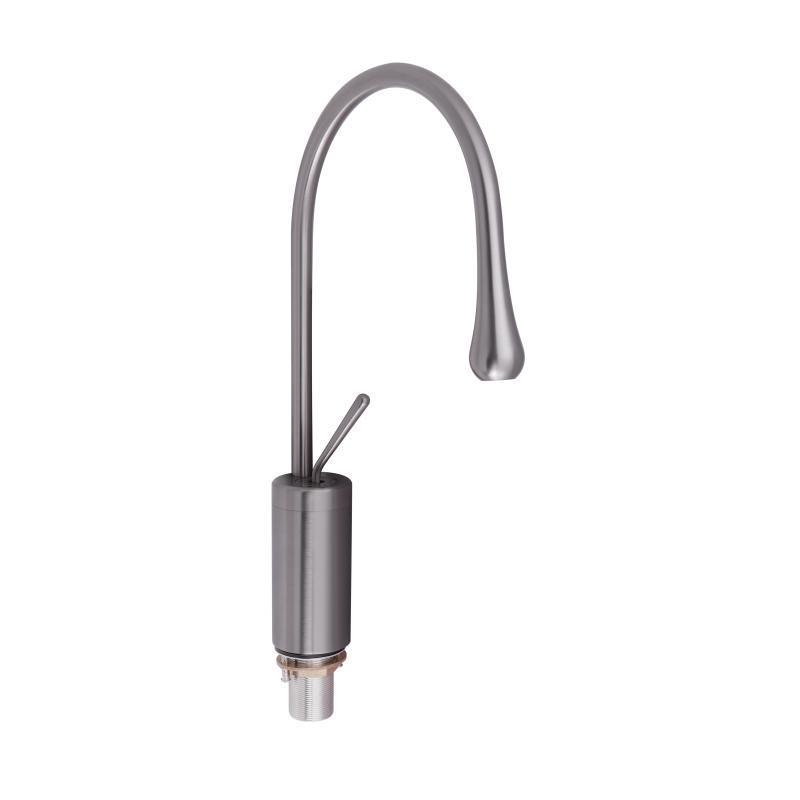 Змішувач для раковини Qtap Virgo з поворотним виливом високий QTVIR1066H103K PVD Gunmetal Black