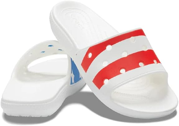 Шльопанці чоловічі утеплені Crocs Classic American Flag Slide р. 43-44 Білий (15374)