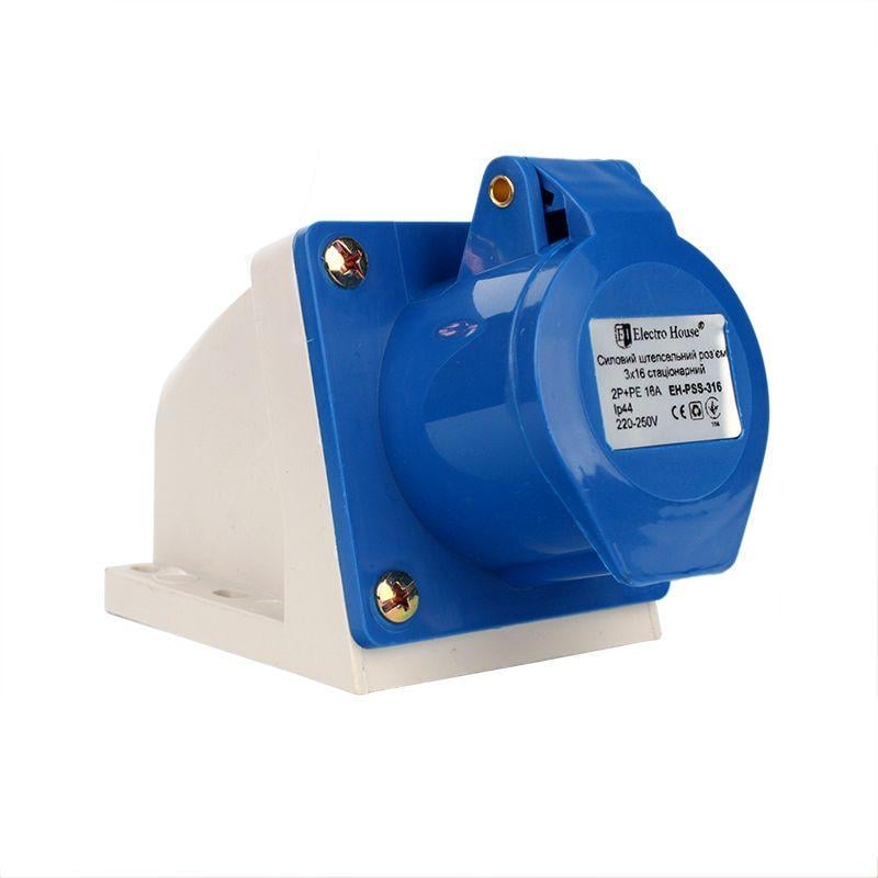 Разъем силовой штепсельный стационарный 3x16 2P+PE 16А 220-250 В IP44
