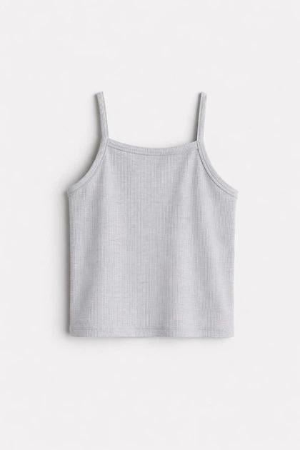 Майка H&M 1275382 134-140 см Серый меланж Майка H&M 1275382 134-140 см Серый меланж