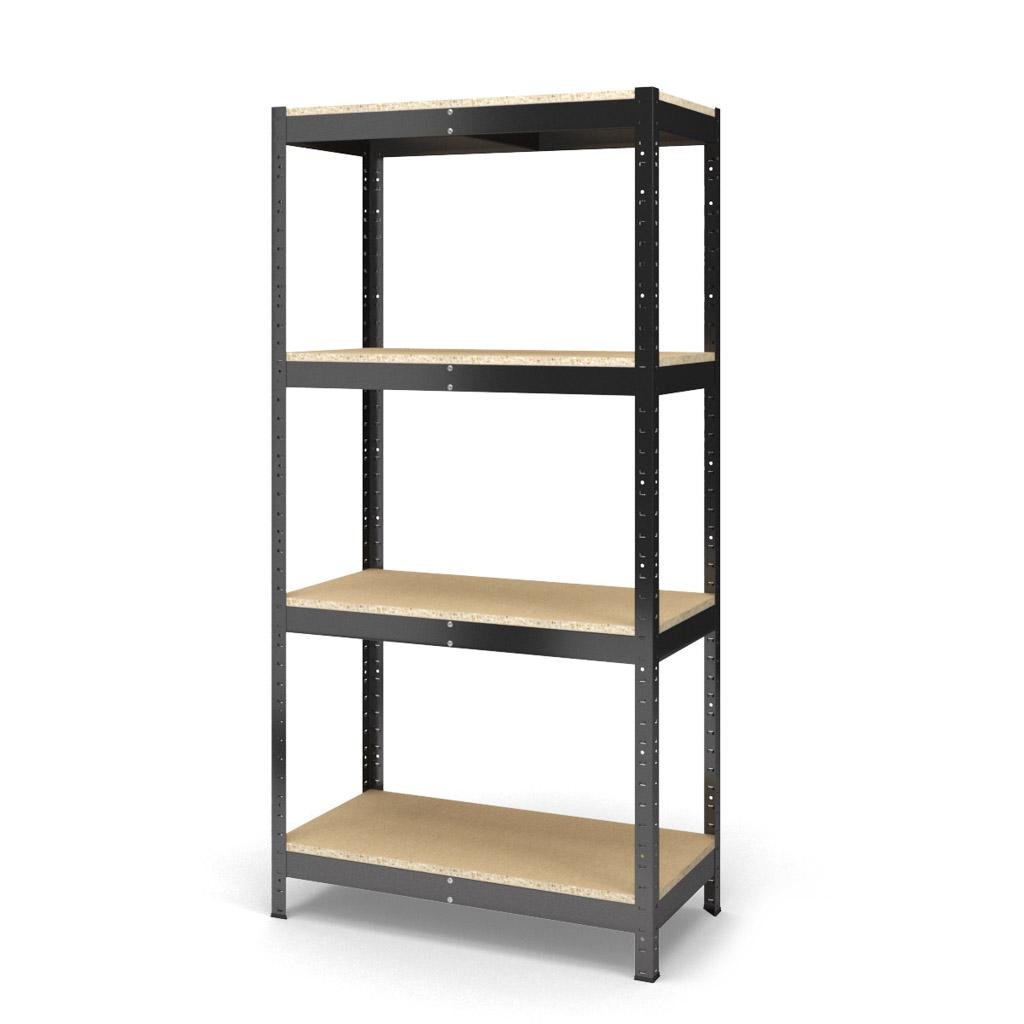 Стелаж металевий Харді 180х80х50 см фарбований на 4 полиці з ДСП Чорний (315491) Стелаж металевий Харді 180х80х50 см фарбований на 4 полиці з ДСП Чорний (315491)