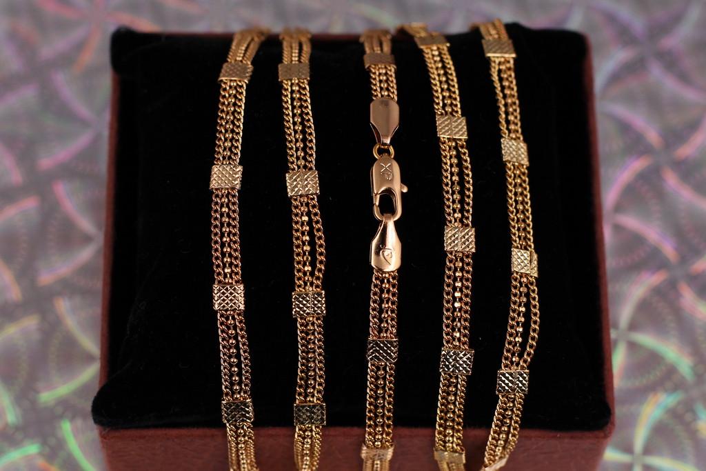 Цепь Xuping Jewelry Панцирь двойной с жемчужинами 50 см 5 мм Золотистый (1862573391)