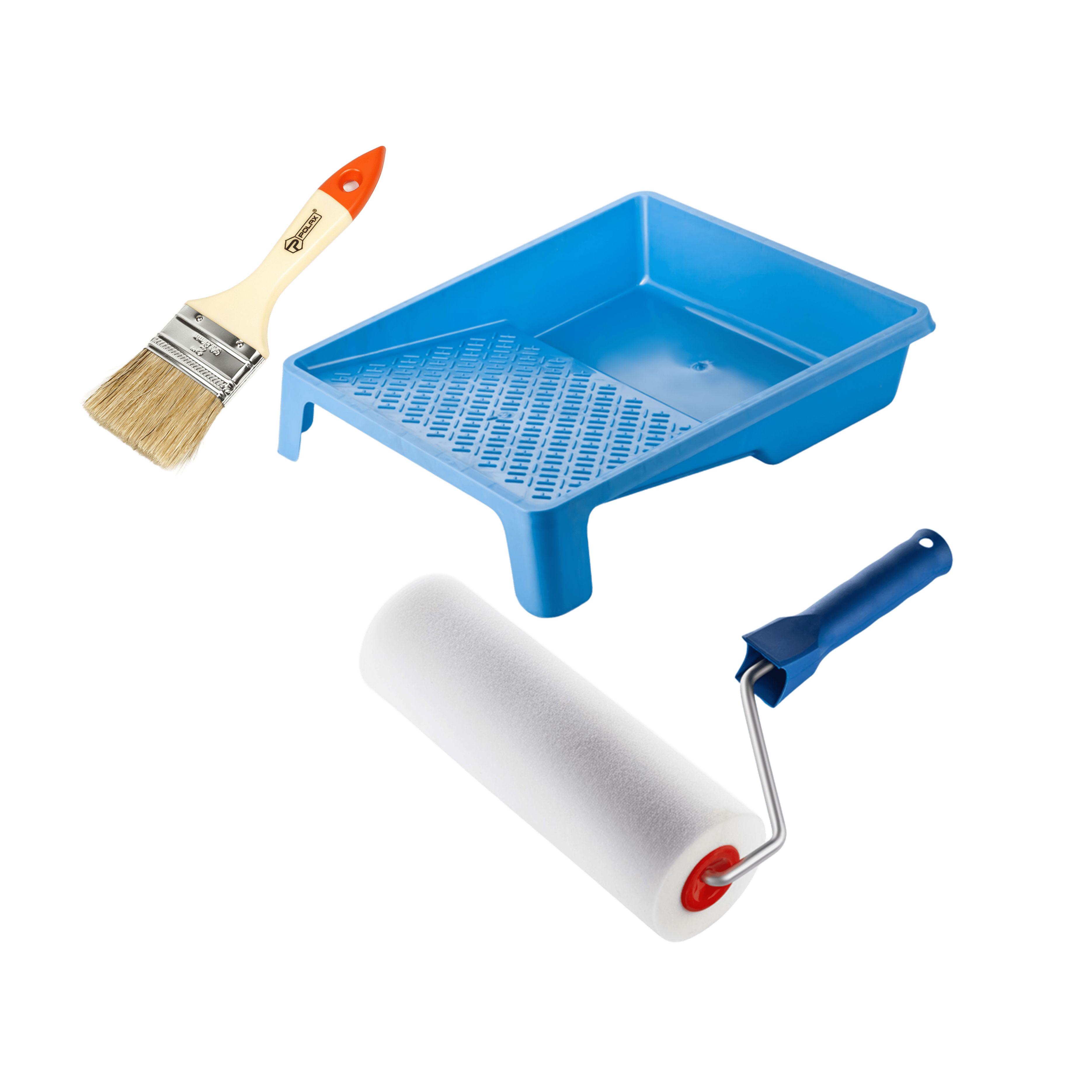 Валик Стандарт поролоновый 250х80 мм с ручкой ванночка и кисточка (770-283)