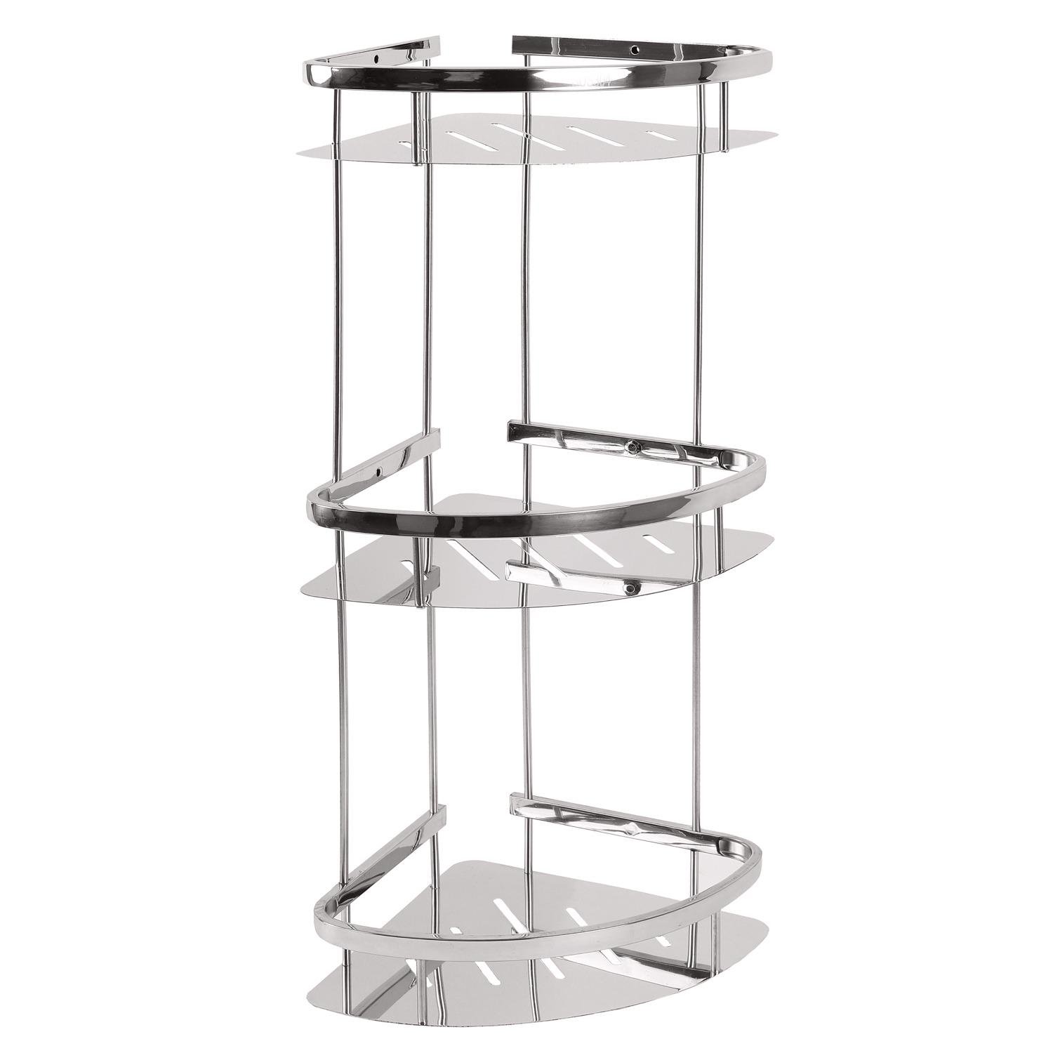 Полка настенная металлическая Platinum 57 RY (9714-3) PLS-A32622 3-х ярусная угловая Сатин (160531) Полка настенная металлическая Platinum 57 RY (9714-3) PLS-A32622 3-х ярусная угловая Сатин (160531)