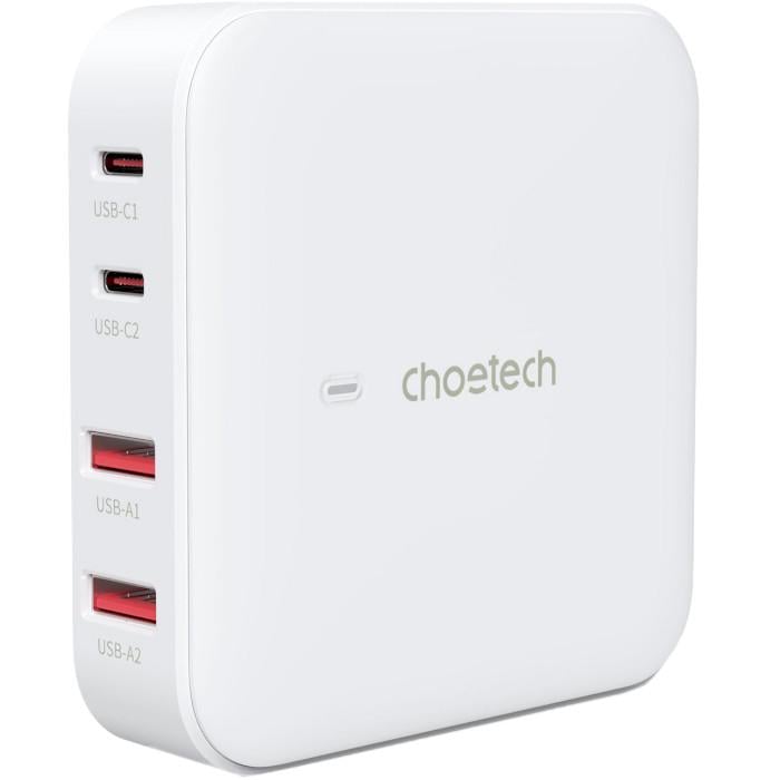 Зарядное устройство Choetech Desktop Charger  4xUSB 100W GaN White (PD8008-EU-WH)