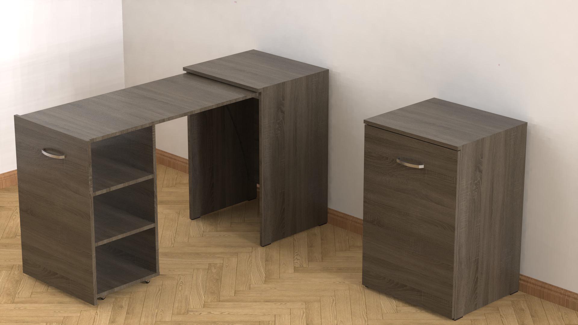 Стіл-тумба трансформер Ferrum-decor Смарт 1/2 ДСП 16 мм 750x1450x600 мм Дуб Сонома Трюфель (FRD-105078) - фото 11