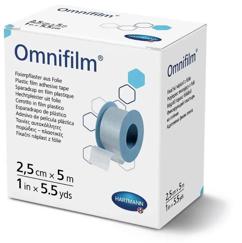 Пластырь фиксирующий из прозрачной пленки Omnifilm 2,5 см х 5 м