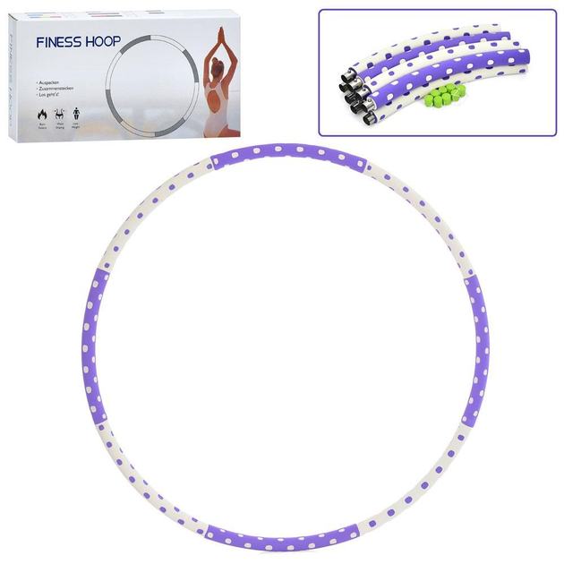 Обруч массажный OSPORT для похудения Фиолетово-белый (MS 4477) - фото 2