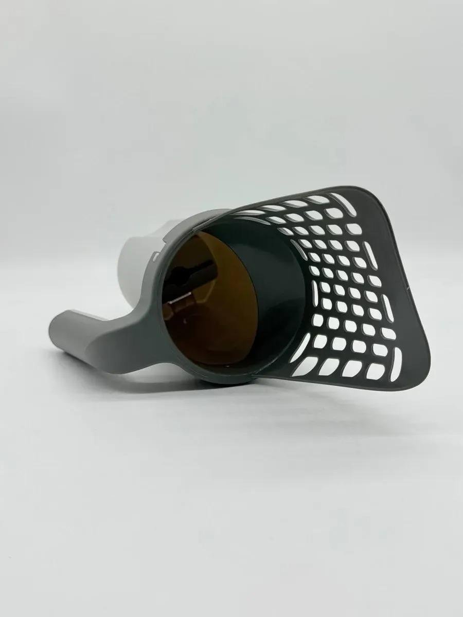 Совок-лопатка для кошачьего туалета Idea для уборки кошачьего лотка без контакта с отходами Светло-серый (6574411) - фото 4
