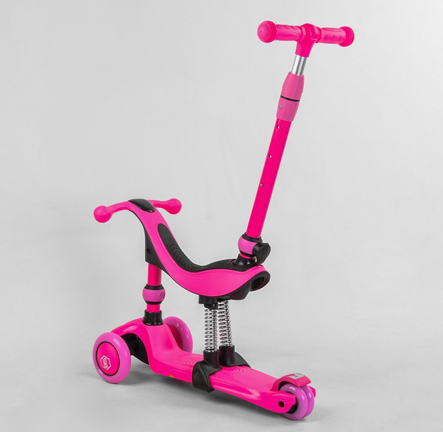 Самокат-велобег трехколесный Best Scooter BS-23180/4 3в1 3 колеса PU со светом/сиденье/амортизаторы/родительская ручка (25248000) - фото 3 Самокат-велобег трехколесный Best Scooter BS-23180/4 3в1 3 колеса PU со светом/сиденье/амортизаторы/родительская ручка (25248000) - фото 3