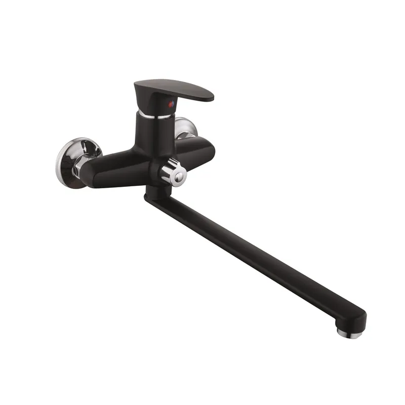 Смеситель для ванны PLAMIX CEZAR-006 EURO SET Matte Black со шлангом, лейкой и кронштейном (PM0690)