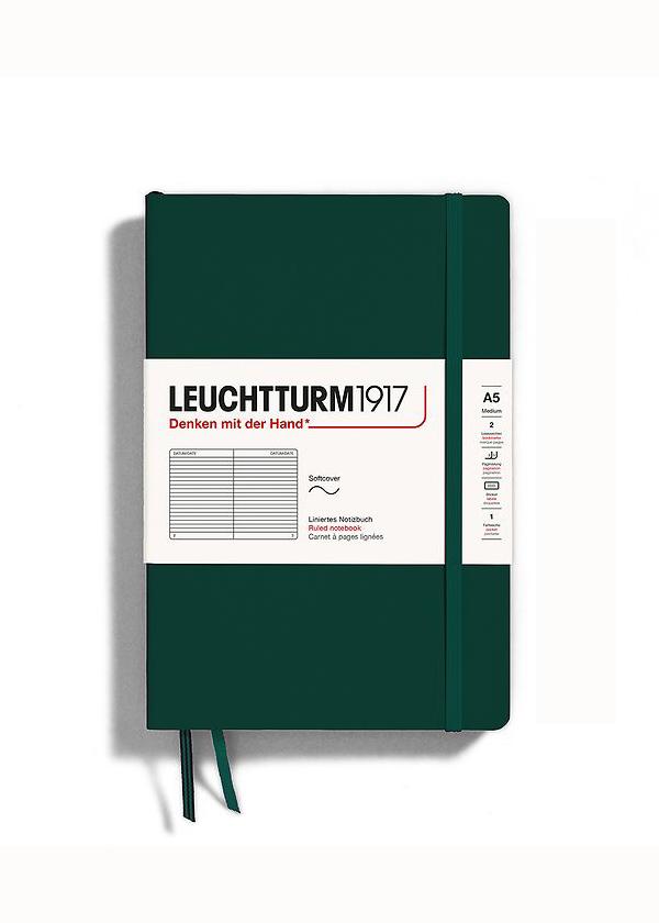 Блокнот Leuchtturm1917 367270 средний мягкий переплет линия Forest Green (11039) Блокнот Leuchtturm1917 367270 средний мягкий переплет линия Forest Green (11039)