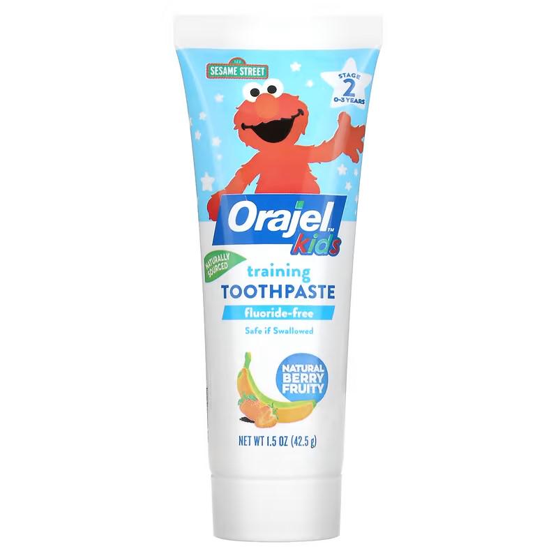 Зубна паста для дітей Orajel Kids Elmo Training Toothpaste Fluoride-Free 3 Months to 4 Years Berry Fun 42,50 g - фото 2