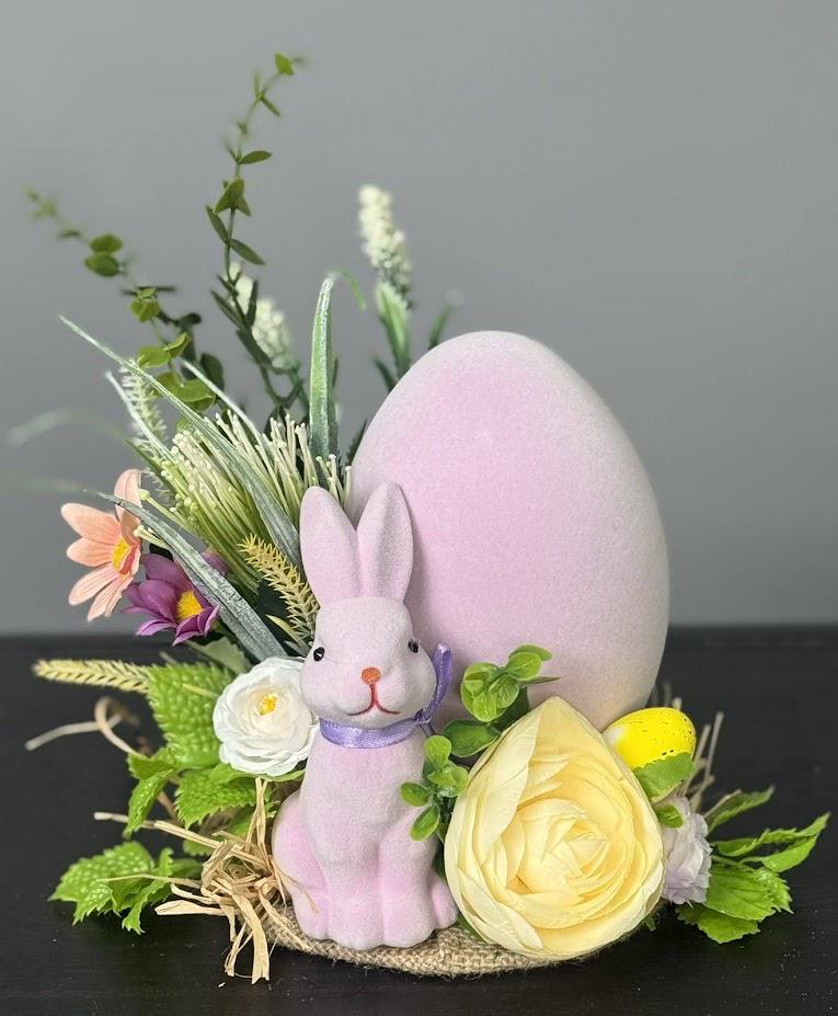 Пасхальная композиция с кроликом и яйцом декор на Пасху 20 см (КПВ-04)