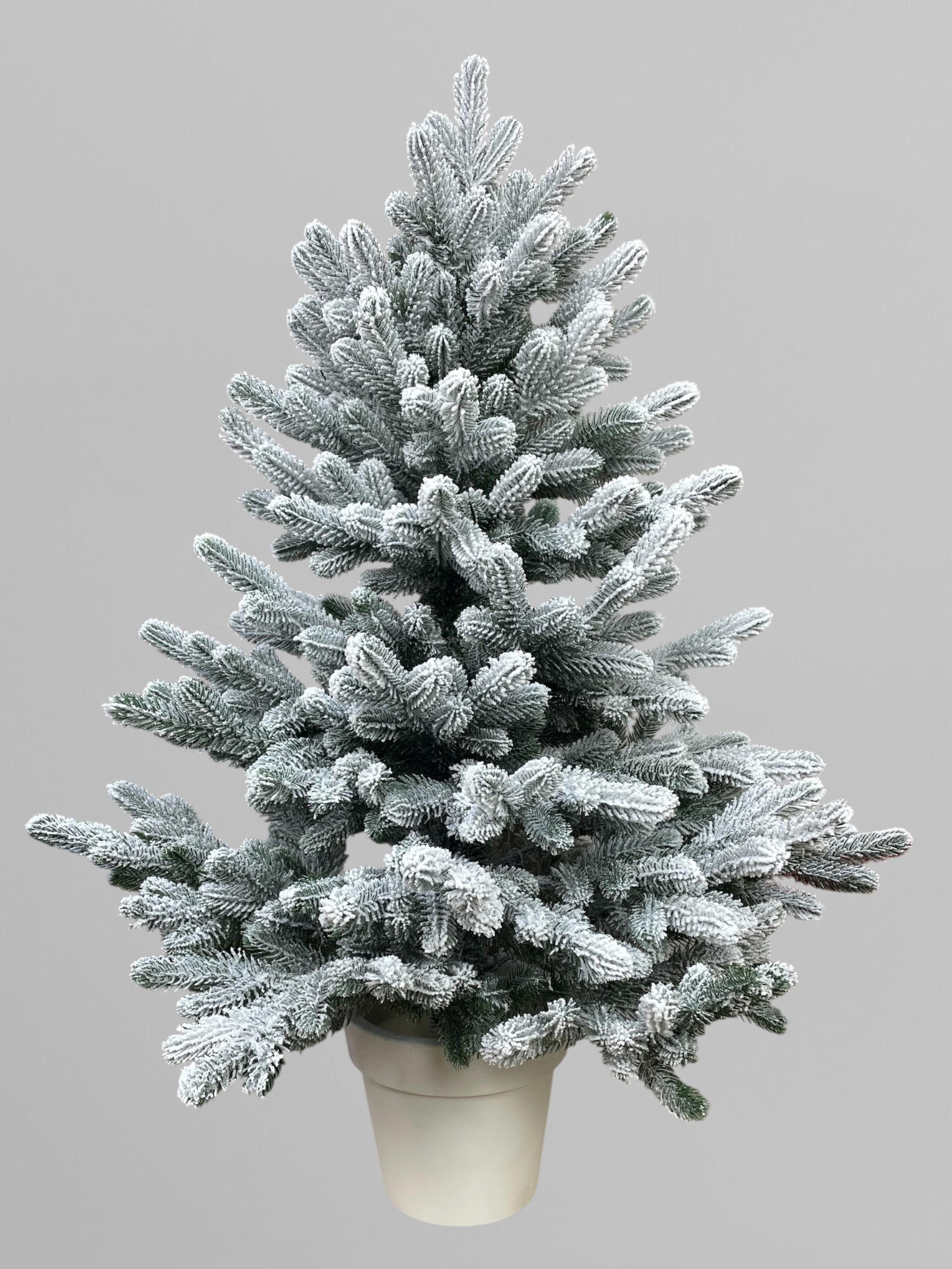 Искусственная елка литая Traditional заснеженная в горшке 90 см Зеленый (Н01024) - фото 1 Искусственная елка литая Traditional заснеженная в горшке 90 см Зеленый (Н01024) - фото 1
