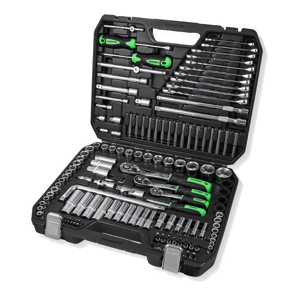 Набор инструментов профессиональный WINSO Pro 1/2" 1/4" 3/8" 72T CR-V в кейсе 147 ед. (924147)