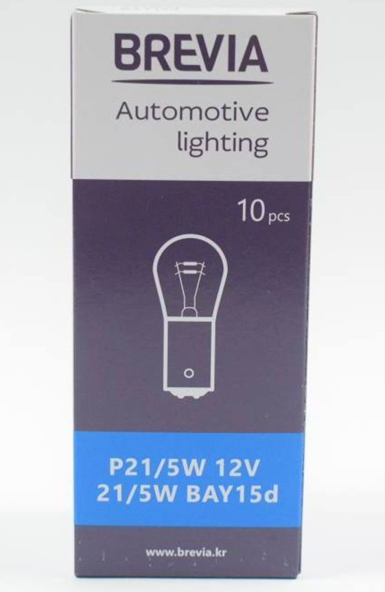 Автомобильная лампа Brevia 12v 2-к 21/5 wt 10 шт. (12303С)