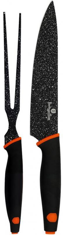 Набір Berlinger Haus Granit Diamond ніж 20 см і виделка для окорока 16 см з мармуровим покриттям
