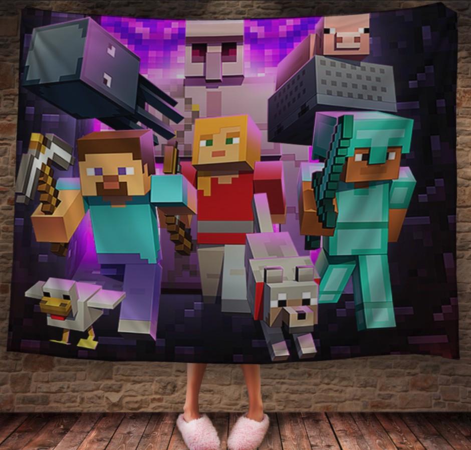 Плед с 3D принтом Майнкрафт 150x200 см (epi_1952) Плед с 3D принтом Майнкрафт 150x200 см (epi_1952)