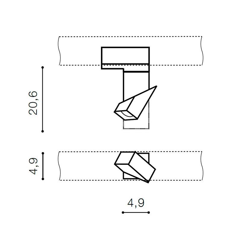 Трековый прожектор Azzardo Santos square track (AZ3525) - фото 2