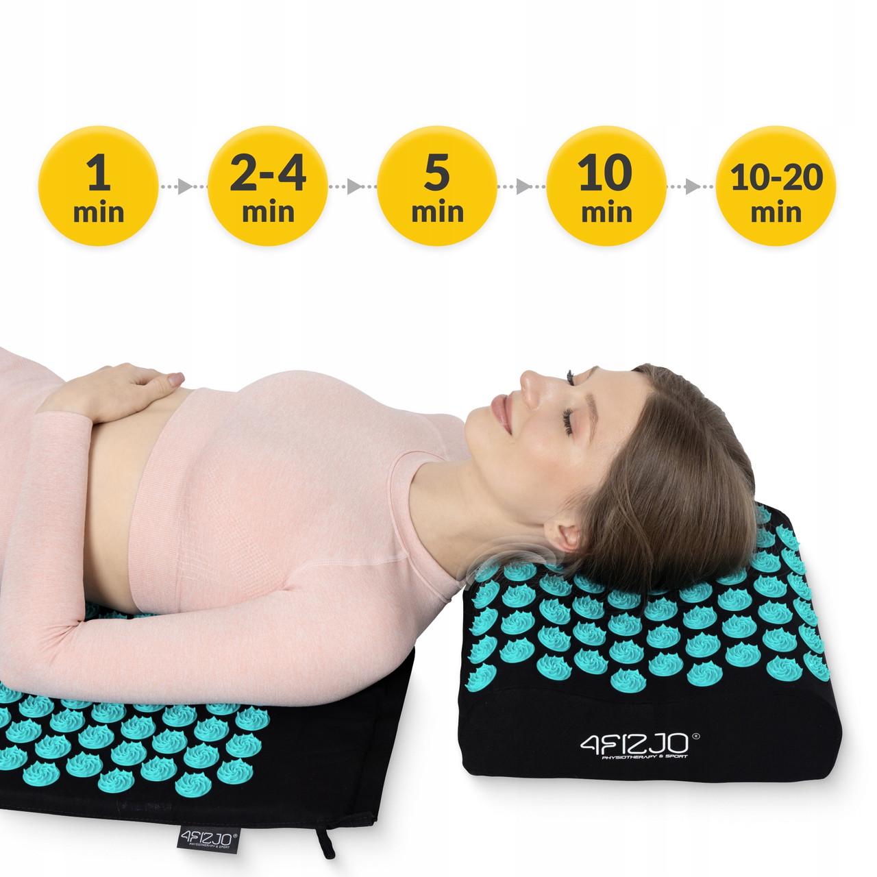 Килимок акупунктурний з подушкою 4fizjo Ergo Mat XL Аплікатор Кузнєцова Black/Blue (P-5907739313874) - фото 3