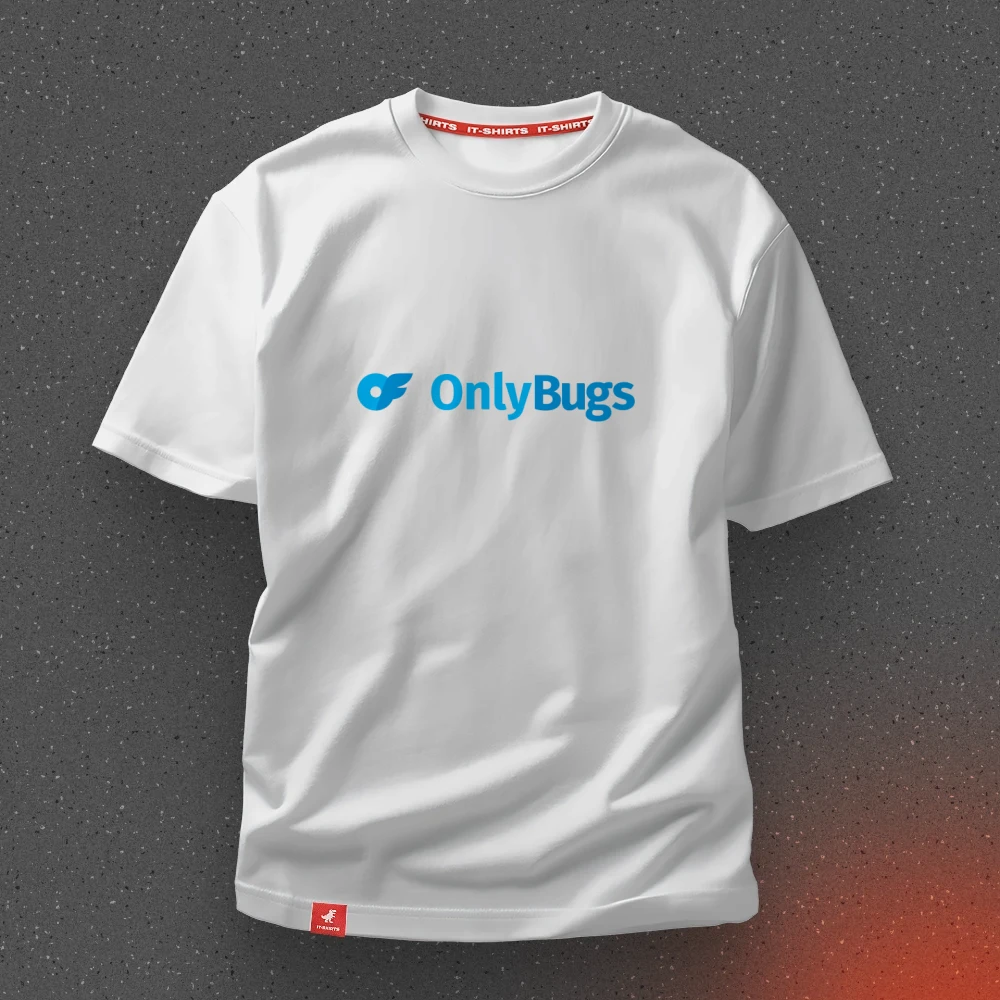 Футболка програміста Only Bugs для бородатих вебкамщиць XL Білий (IT-297T-W-XL)
