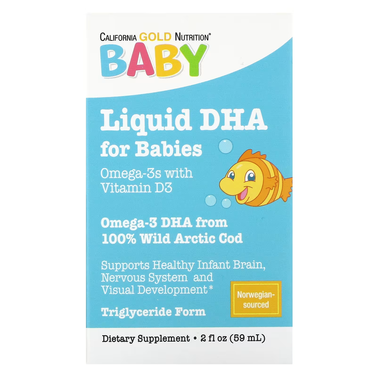 Жирные кислоты California Gold Nutrition для детей с витамином D3 1050 мг 50 мл (CGN-00871)