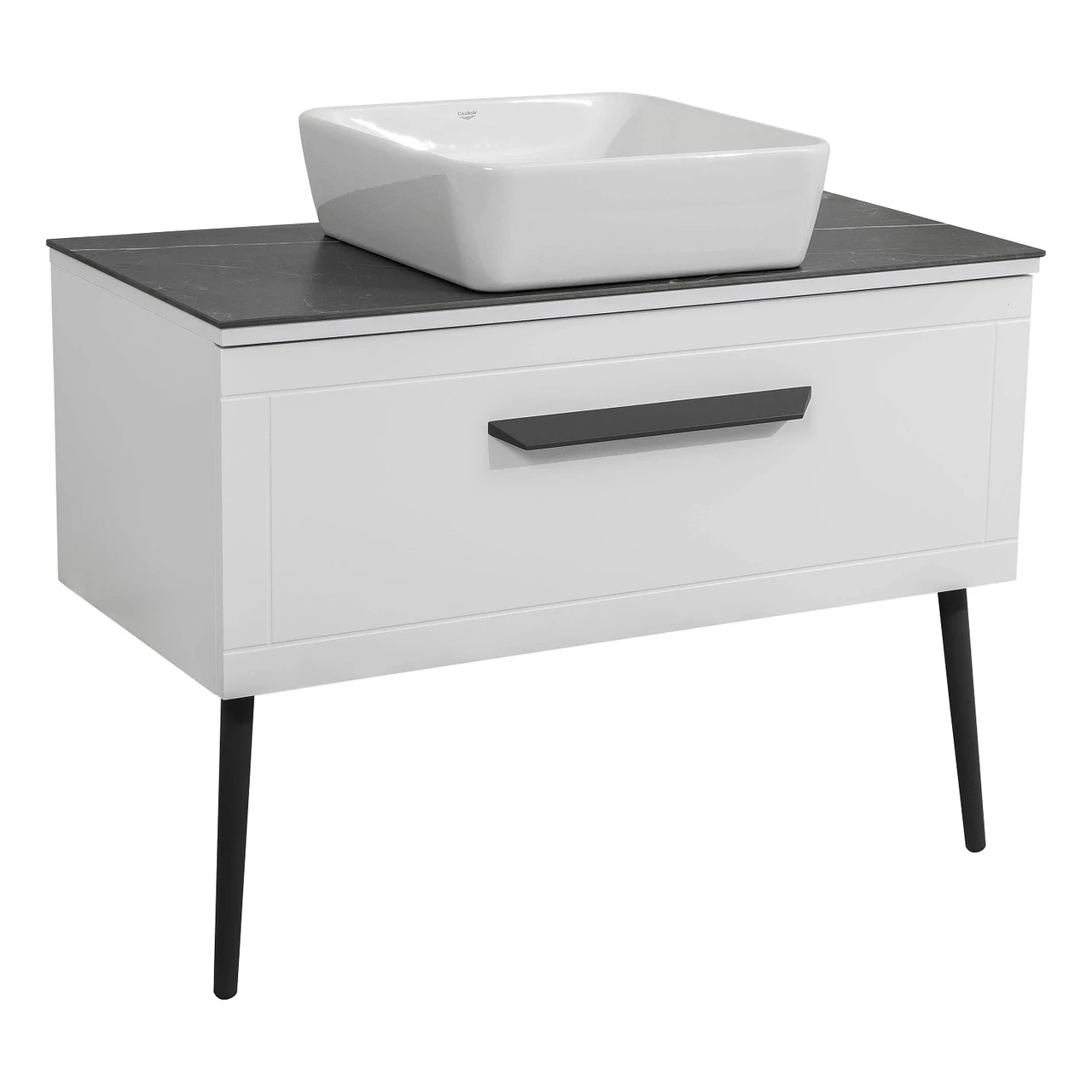 Тумба Сиена Белый матовый со столешницей 100 см и умывальником One квадрат 46x46 см (2671339876) Тумба Сиена Белый матовый со столешницей 100 см и умывальником One квадрат 46x46 см (2671339876)