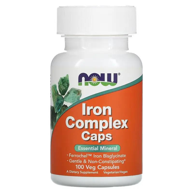 Комплекс железа NOW Iron Complex 100 веганский капс. (НФ-00001269)