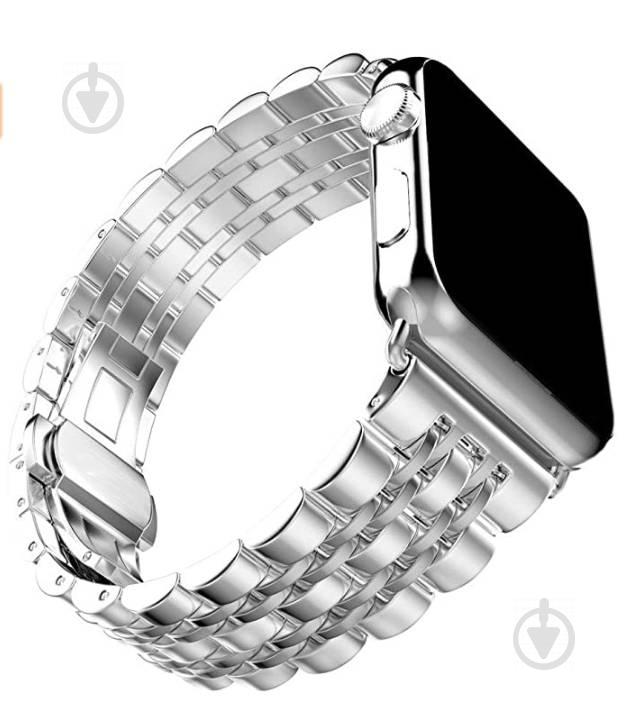 Браслет BeWatch для Apple Watch series 3 | 4 | 5 | 6 с шириной корпуса 38|40mm Link стальной Серебряный (1021405)